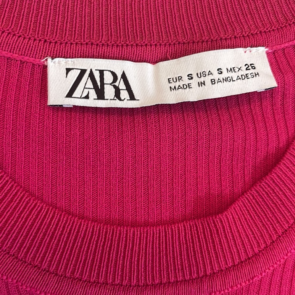 Zara Pink Ribbed Top - Picture 3 of 3